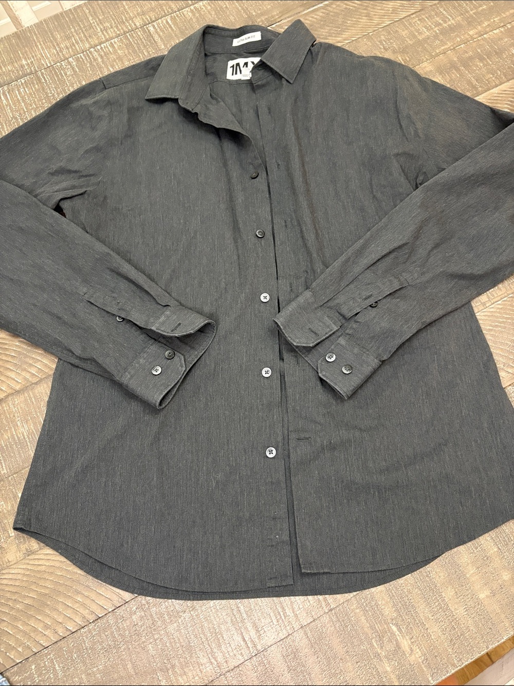 Express Men’s Black Long-Sleeve Button-Down Shirt